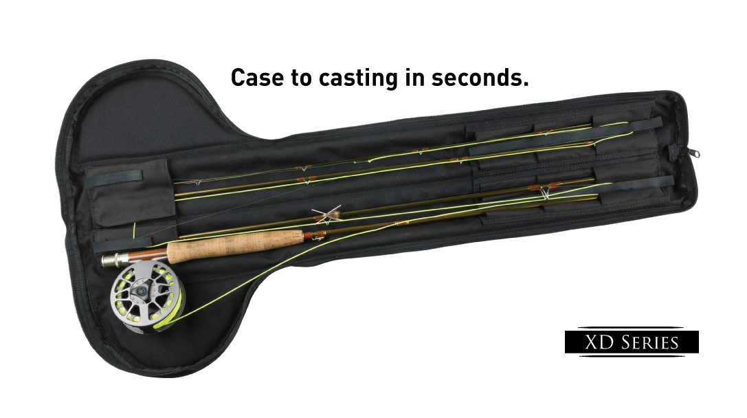 Fly rods go from case to casting in seconds with the Quik-Cast rigged fly rod cases