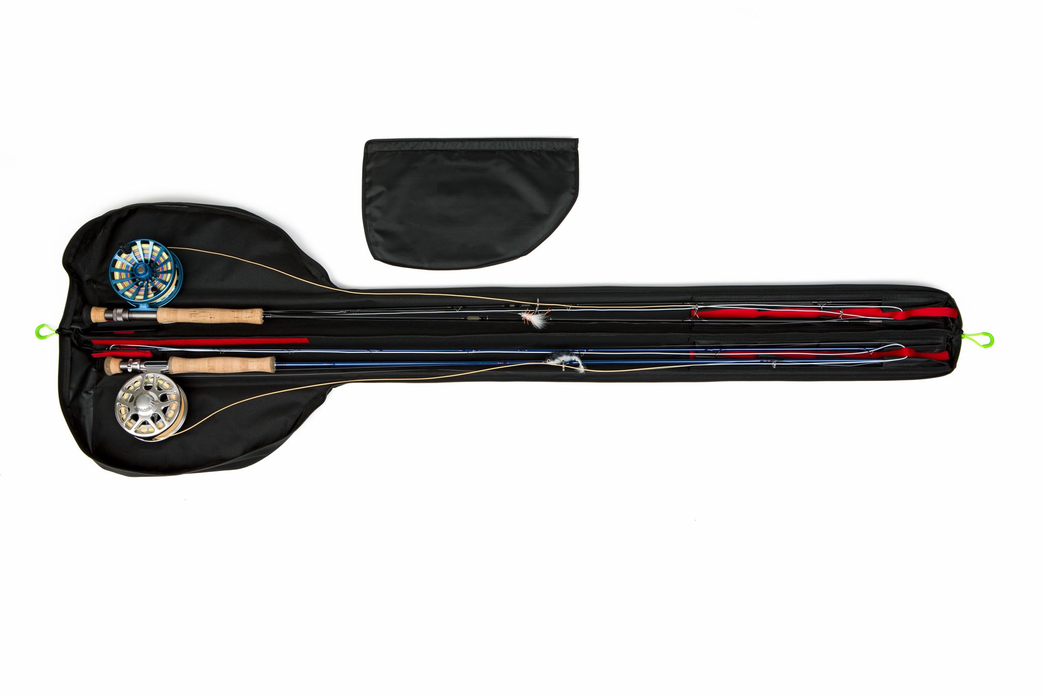 58" fly rod case holds 2 fully rigged fly rods